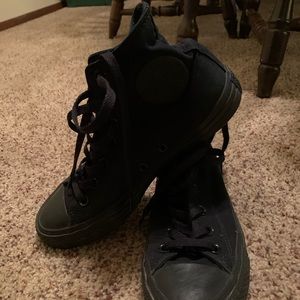 All black high top converse